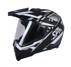 CASCO MOTOCROSS JCH MOTOS  BLANCO / NEGRO MATE